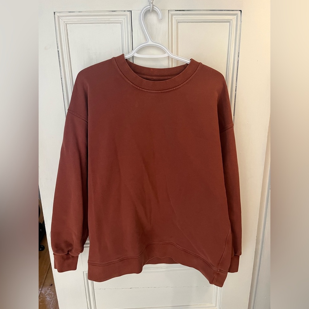Lululemon perfectly oversized crew, rust brown, 6